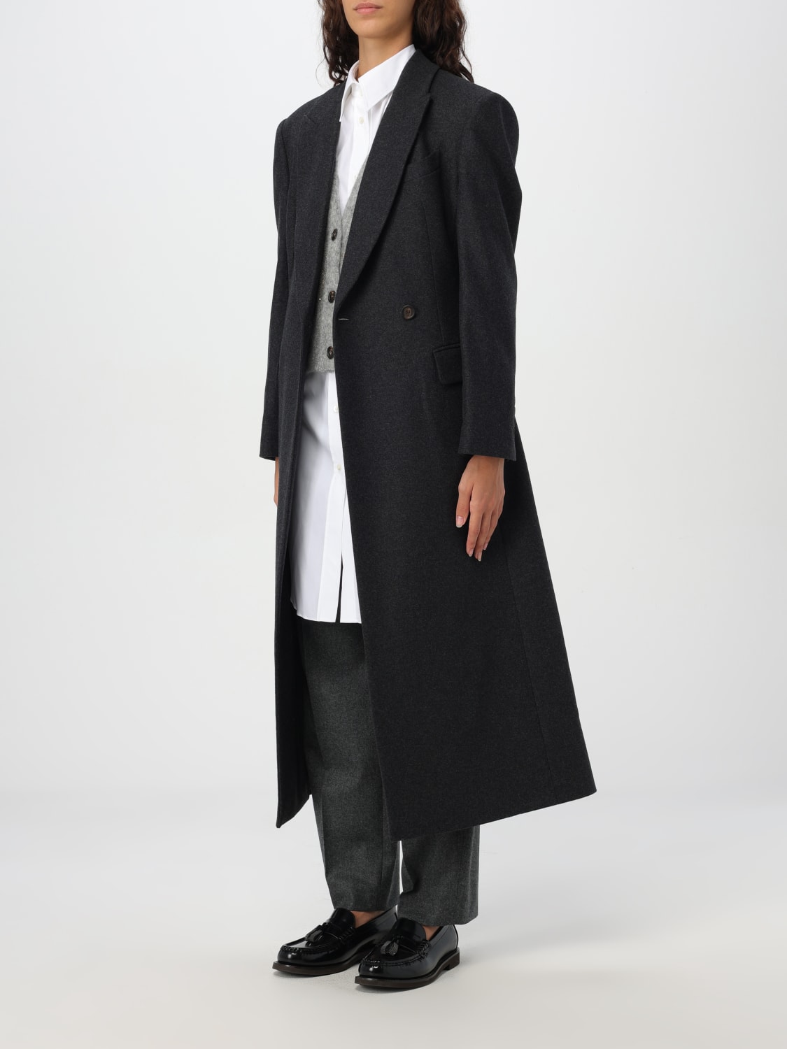 BRUNELLO CUCINELLI COAT: Coat woman Brunello Cucinelli, Charcoal - Img 4