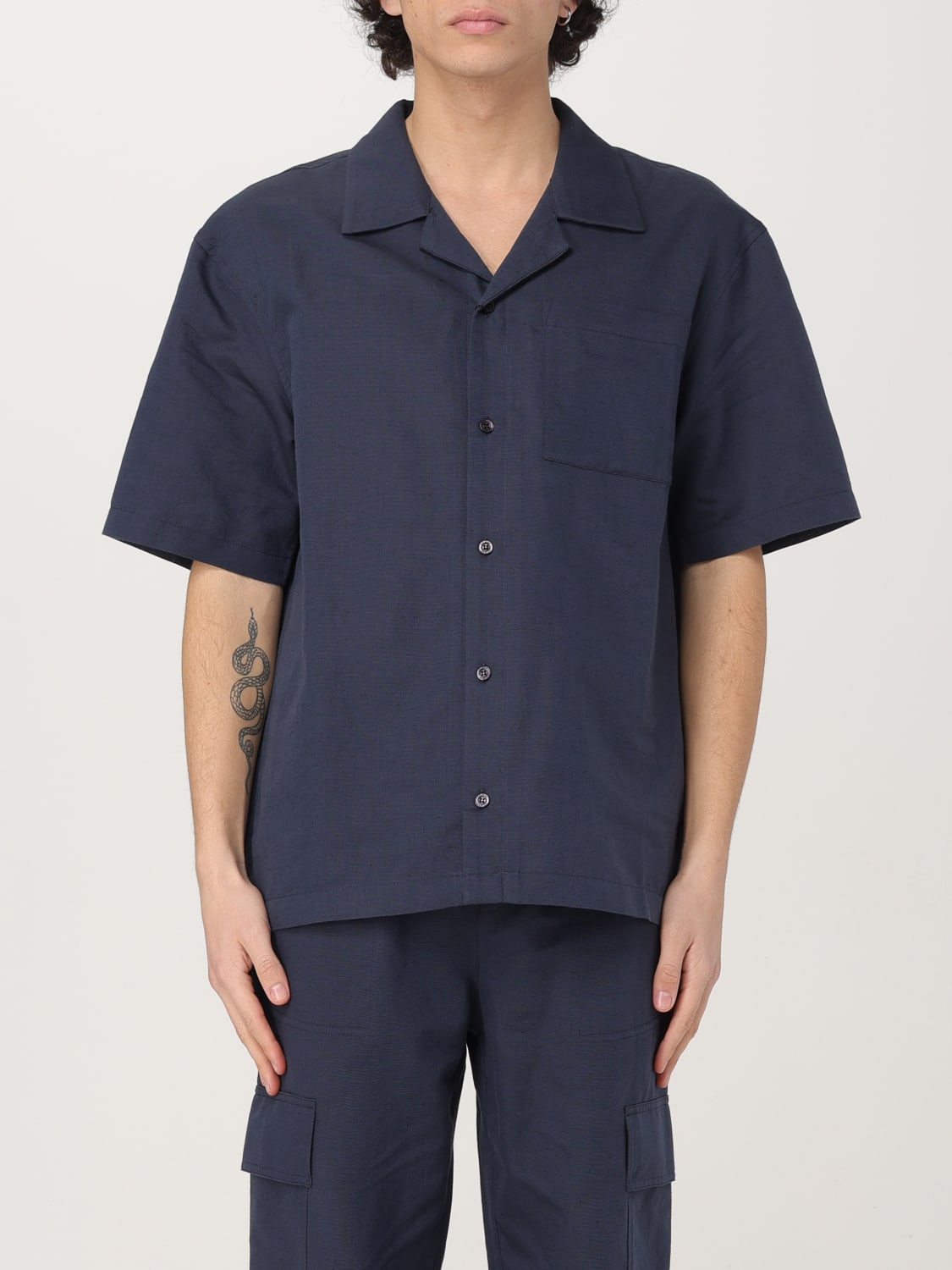 COLMAR CAMICIA: Camicia Colmar in cotone e lino , Blue Navy - Img 1