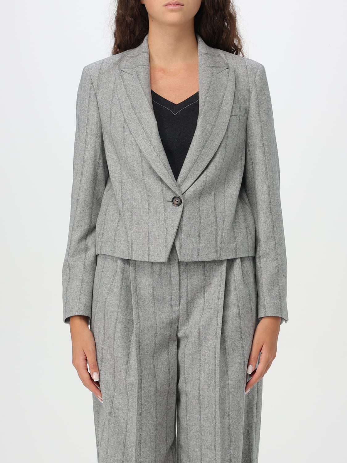 Giglio Blazer Brunello Cucinelli in misto lana a righe