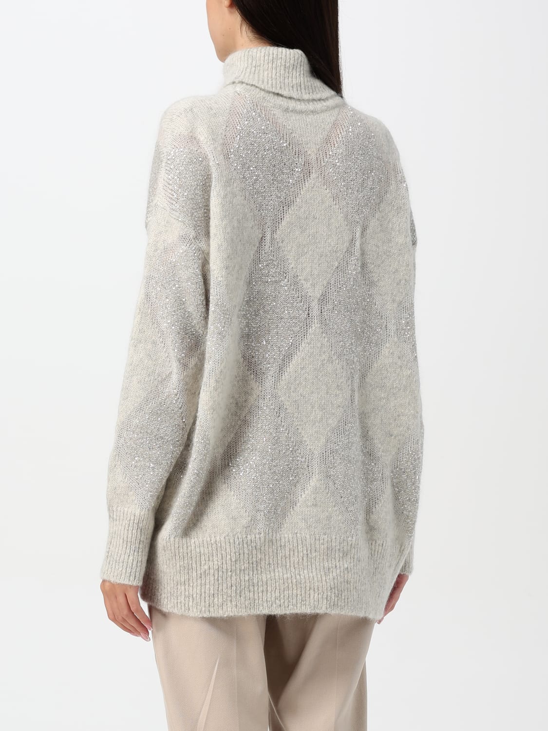 BRUNELLO CUCINELLI SWEATER: Sweater woman Brunello Cucinelli, Grey - Img 3