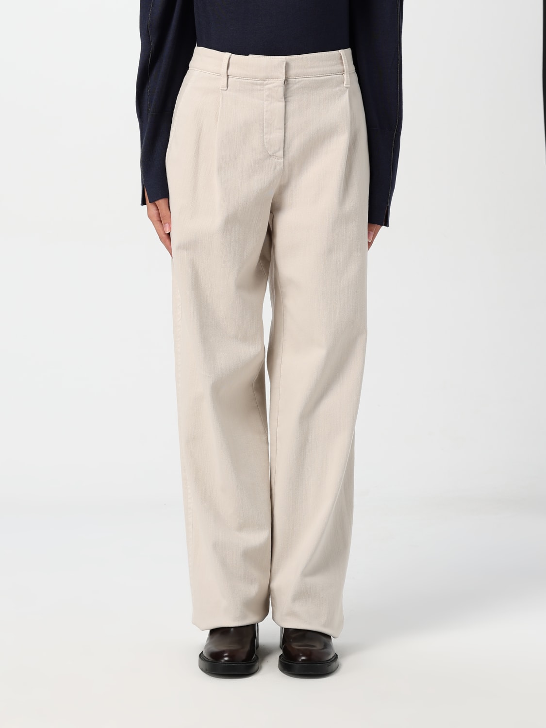 BRUNELLO CUCINELLI PANTS: Pants woman Brunello Cucinelli, White - Img 1