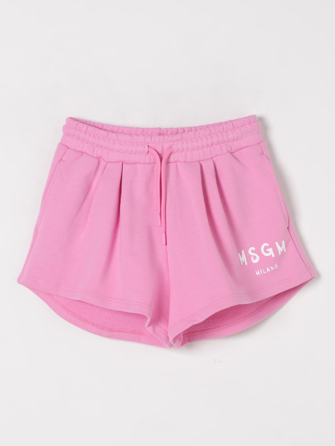 MSGM KIDS PANTALONCINI: Pantaloncino sportivo in cotone con logo MSGM Kids, Rosa - Img 1