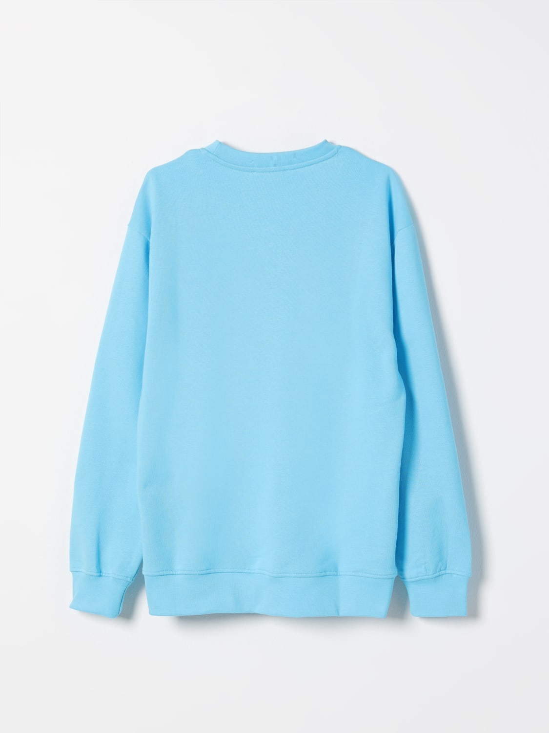 MSGM KIDS MAGLIA: Felpa a girocollo in cotone con logo MSGM Kids, Celeste - Img 2