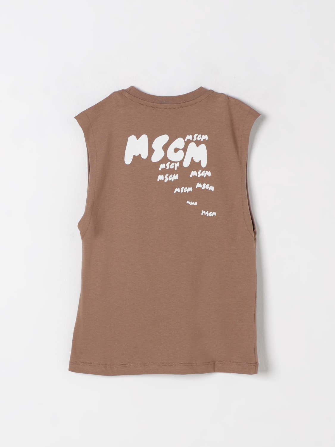MSGM KIDS T-SHIRT: T-shirt kids MSGM Kids, Brown - Img 2