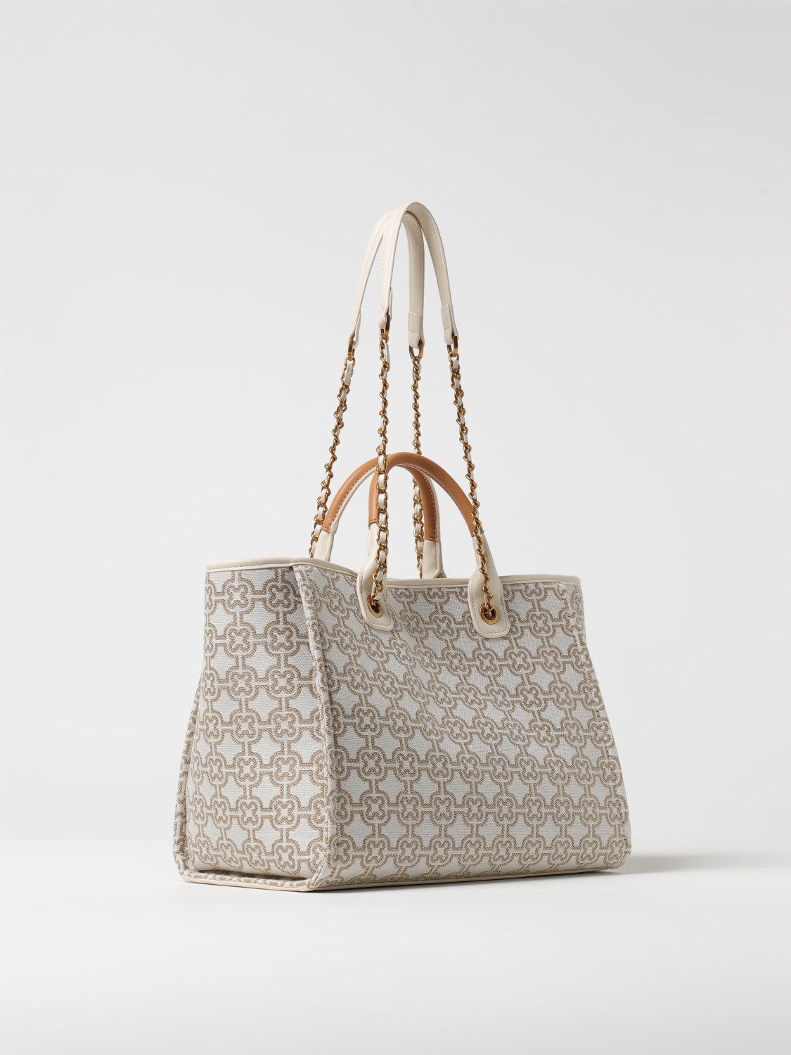 V73: Borsa Harriet V°73 in canvas con logo jacquard