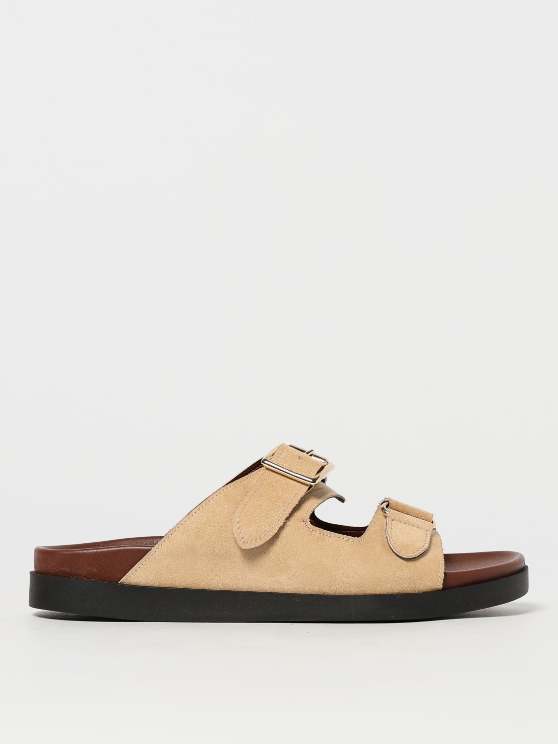 シューズ・サンダルその他 V73 Woman Shoes Beige 73SC98W01CAM 078 V73: Shoes woman - Beige | V73 flat sandals 73SC98W01CAM
