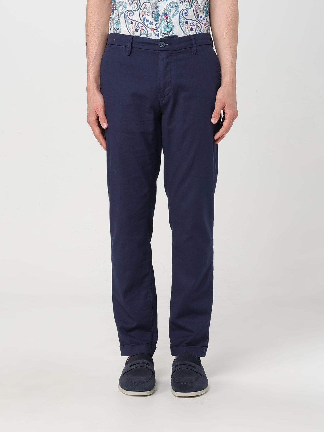 RE-HASH PANTALONI: Pantalone chino Re_HasH in misto cotone , Blue - Img 1