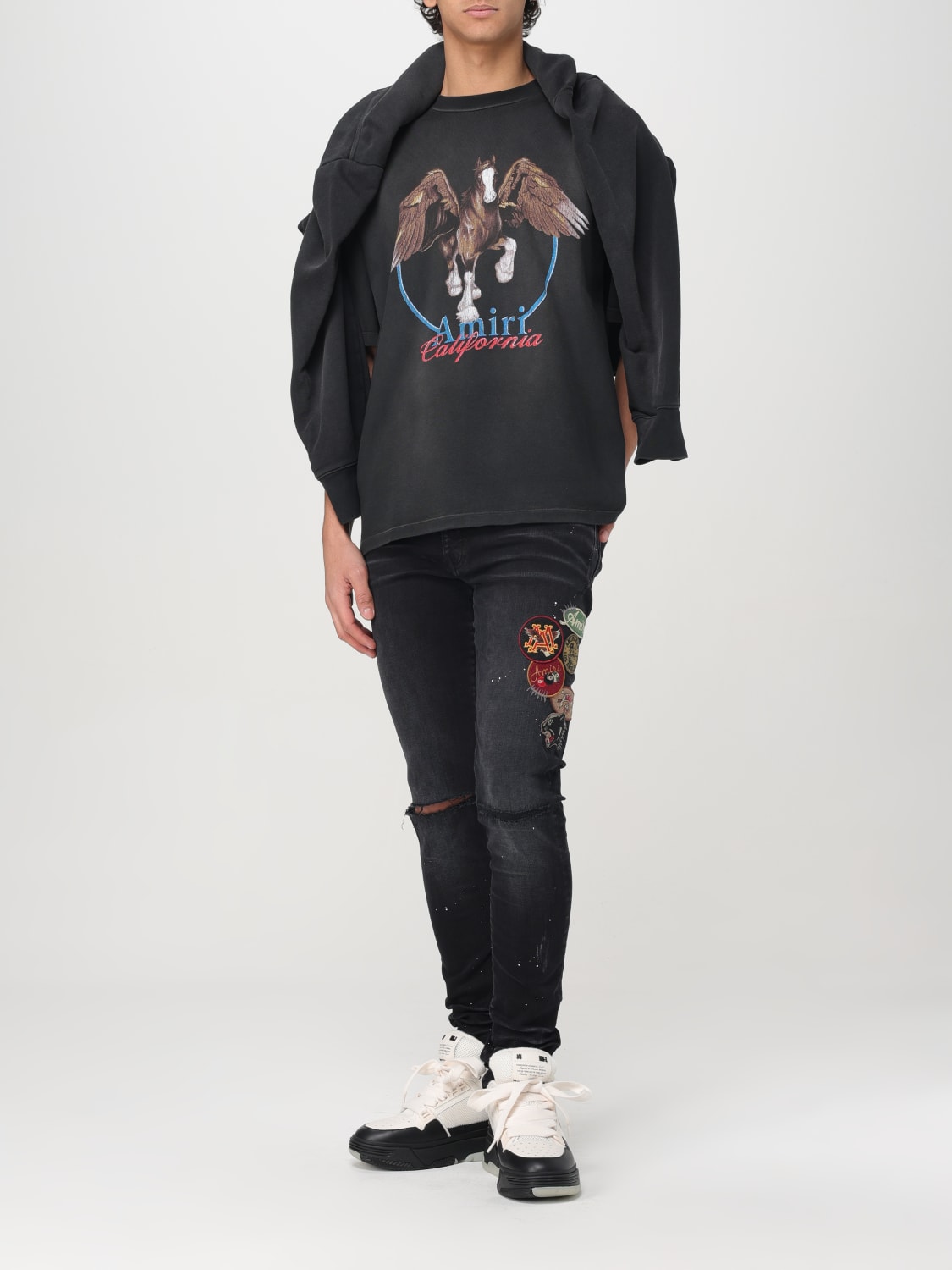 AMIRI：Tシャツ メンズ - グレー | GIGLIO.COMオンラインのAmiri