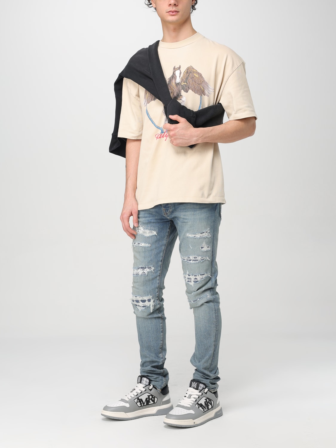 Tシャツ・カットソー AMIRI Men T Shirts AMJYTE1130 ALABASTER Beige AMIRI: T-shirt men - Beige | Amiri t-shirt AMJYTE1130 online