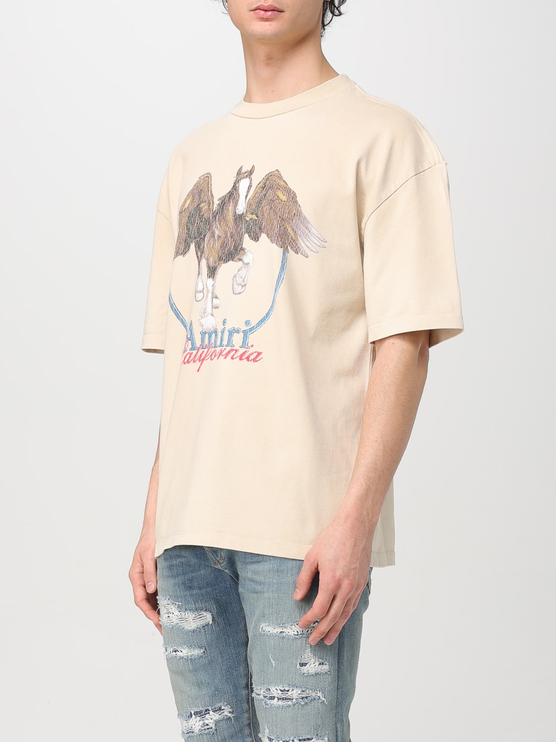Tシャツ・カットソー AMIRI Men T Shirts AMJYTE1130 ALABASTER Beige AMIRI: T-shirt men - Beige | Amiri t-shirt AMJYTE1130 online