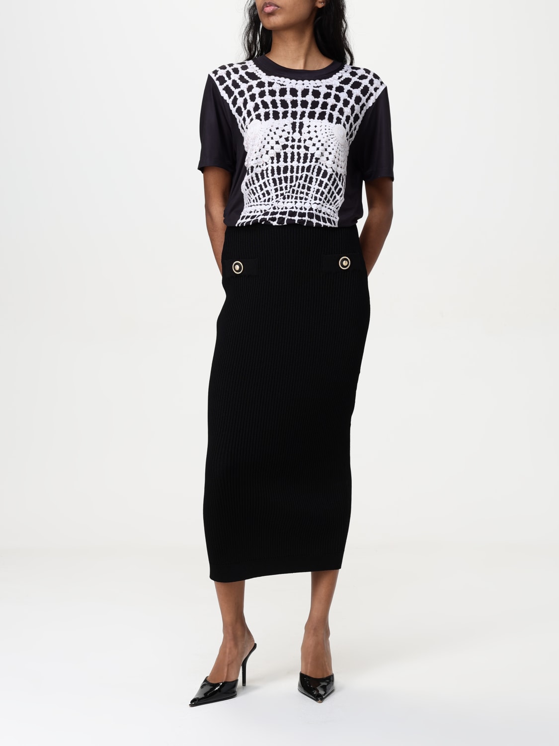 Tシャツ・カットソー BALMAIN Woman T-Shirt Black EF1EF000GE48 EAB BALMAIN: T-shirt woman - Black | Balmain t-shirt