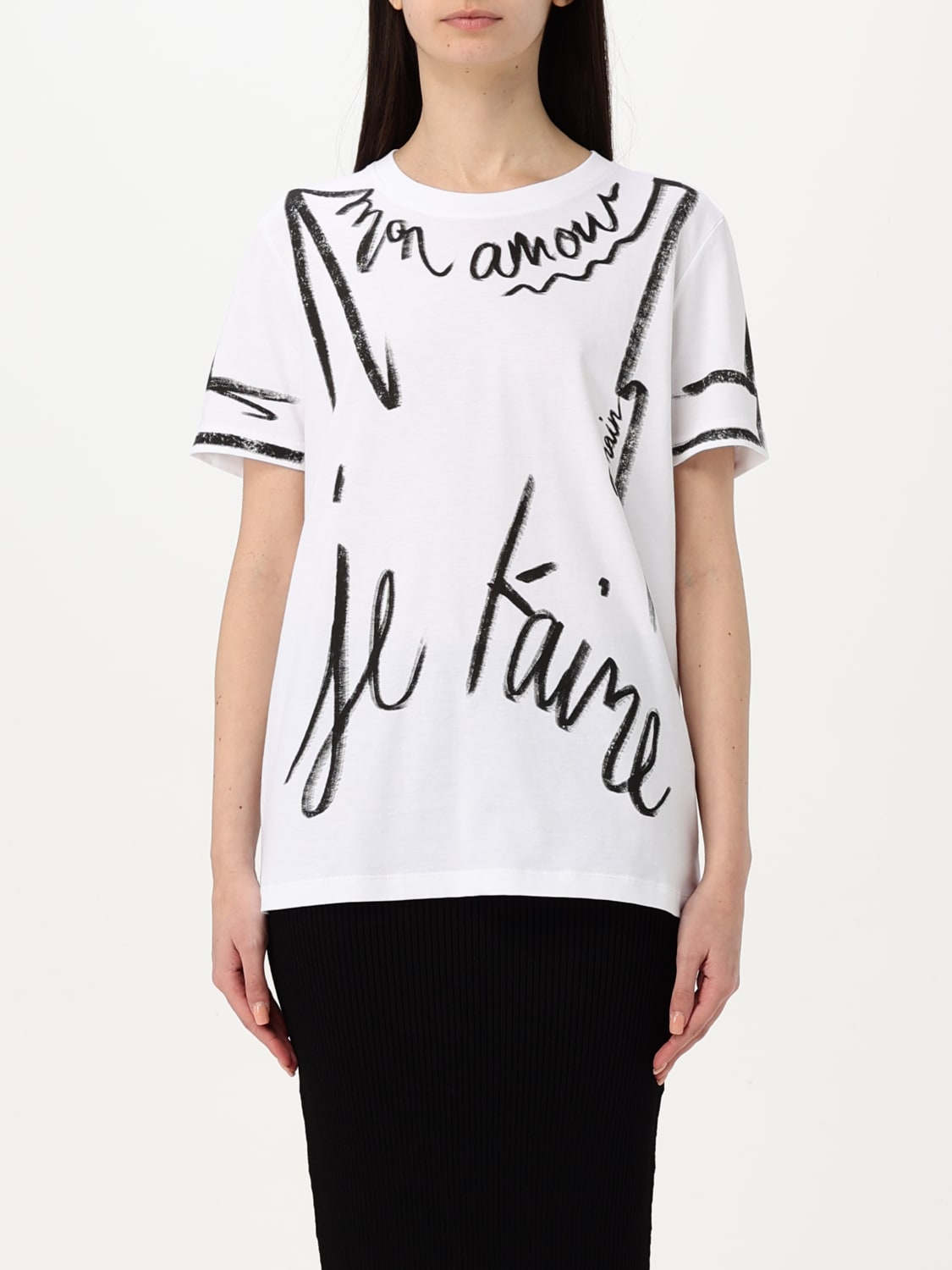 Tシャツ・カットソー BALMAIN Woman T-Shirt White EF1EF000GE35 GAB Short-sleeved T-shirt with 