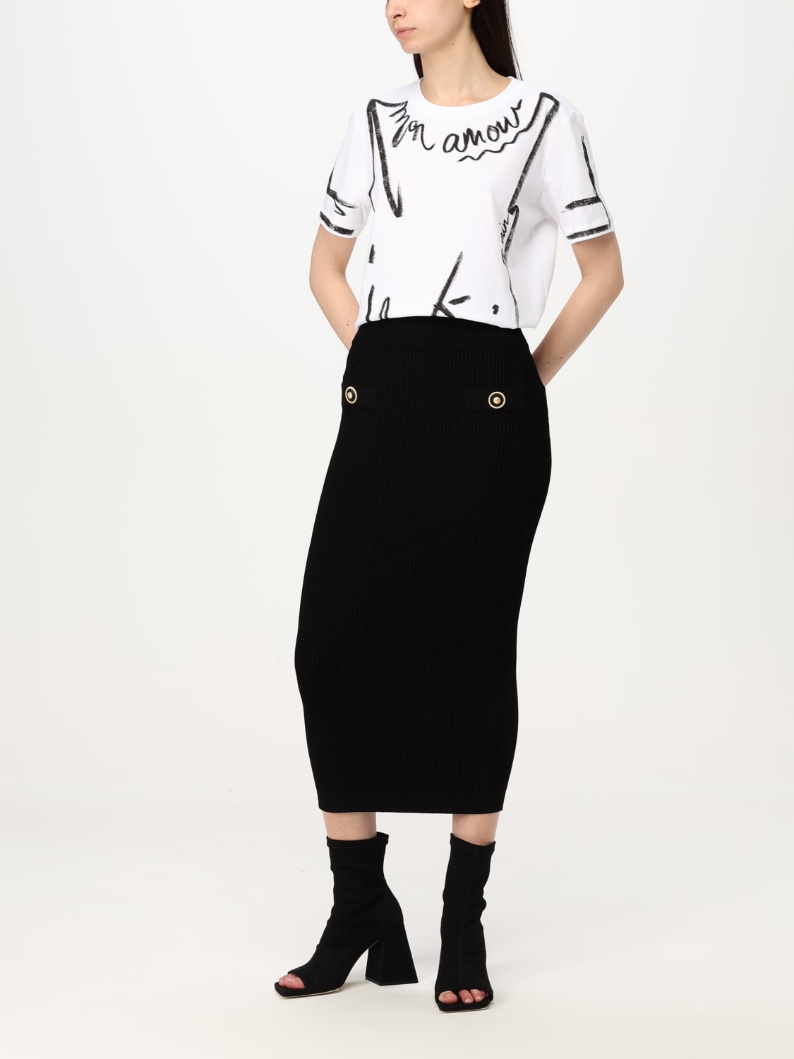 Tシャツ・カットソー BALMAIN Women Tunic Tops EF1EF000GE35 WHITE BALMAIN: T-shirt woman - White | Balmain t-shirt