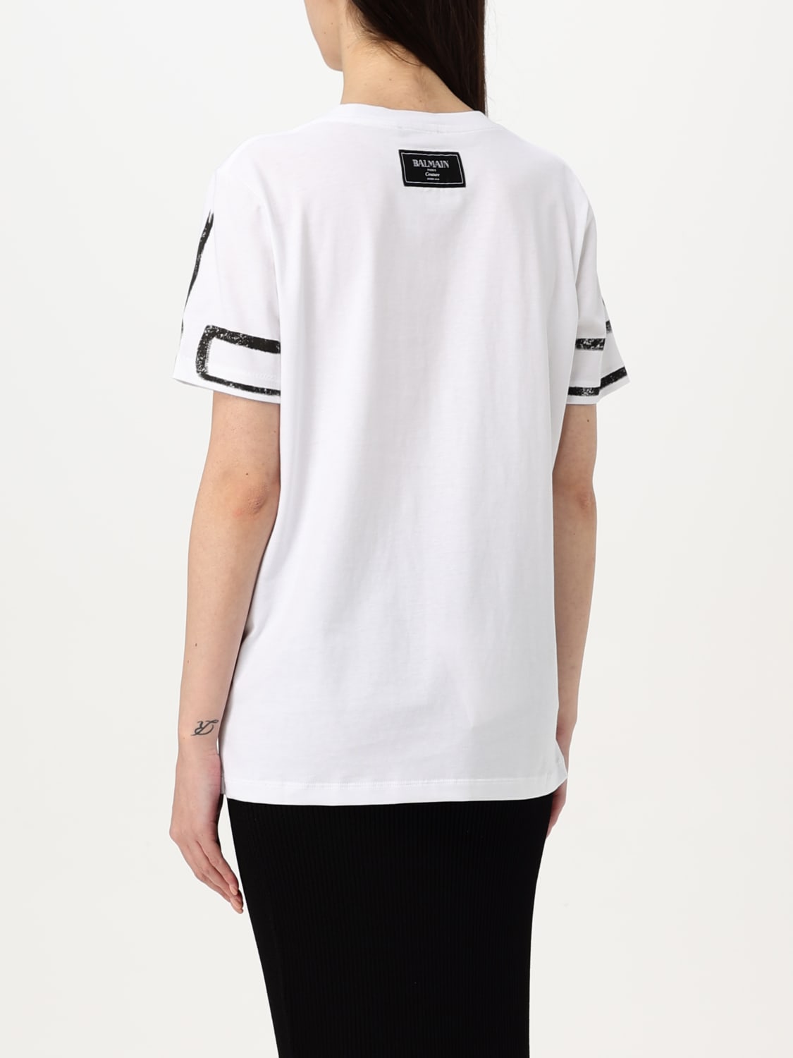BALMAIN: T-shirt woman - White | Balmain t-shirt BALMAIN: T-shirt woman - White | Balmain t-shirt