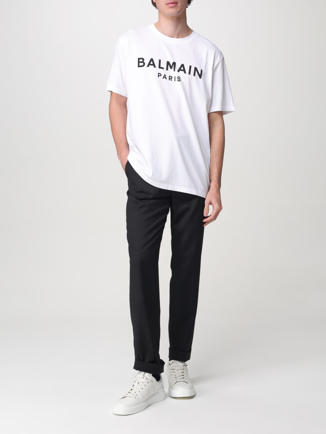 BALMAIN: T-shirt men - White | Balmain t-shirt EH1EG010BB73