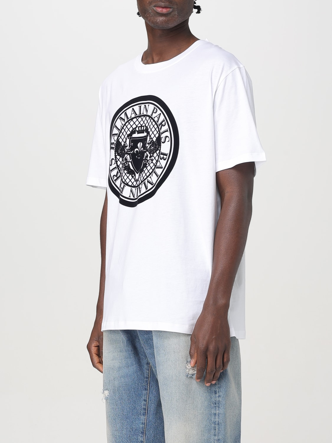 BALMAIN: T-shirt men - White | Balmain t-shirt EH1EG010BB17
