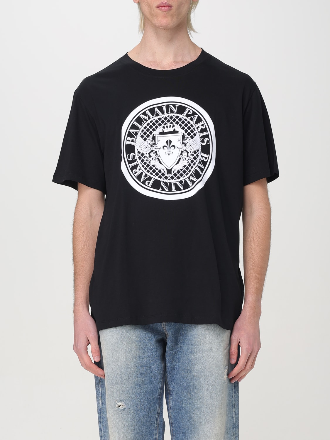 Tシャツ・カットソー BALMAIN Men T-shirt Black EH1EG010BB73 EAB BALMAIN: T-shirt men - Black | Balmain t-shirt EH1EG010BB73