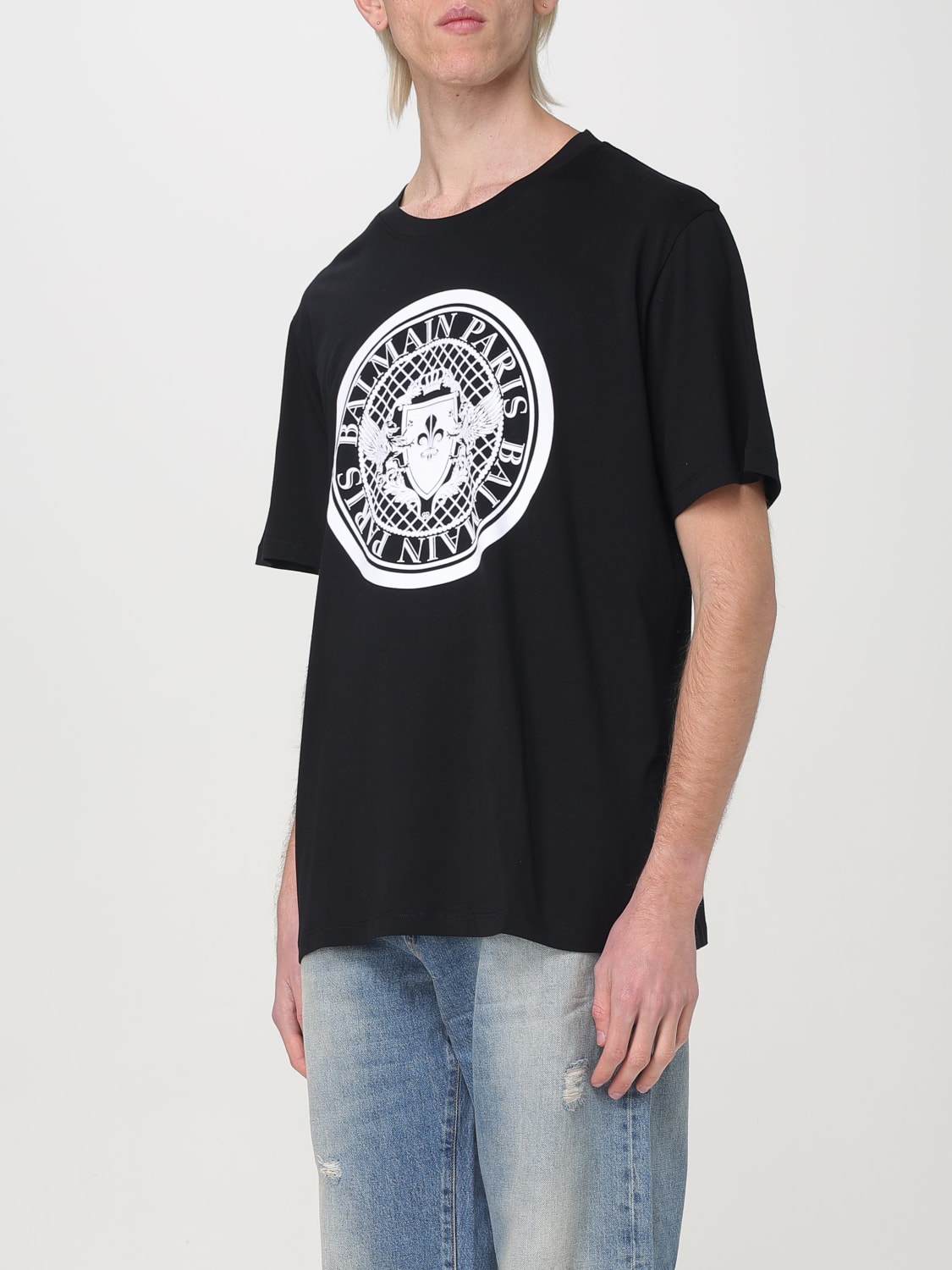 BALMAIN: T-shirt men - Black | Balmain t-shirt EH1EG010BB17