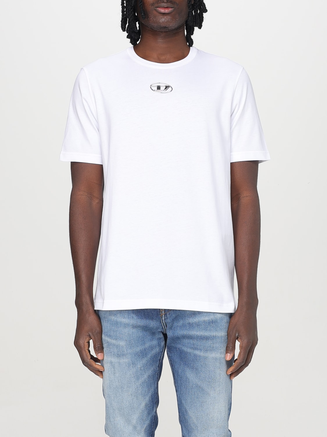Tシャツ・カットソー DIESEL Men T-shirt White A178800CLBR 100 Men's T-shirt with metallic Oval D | White | Diesel