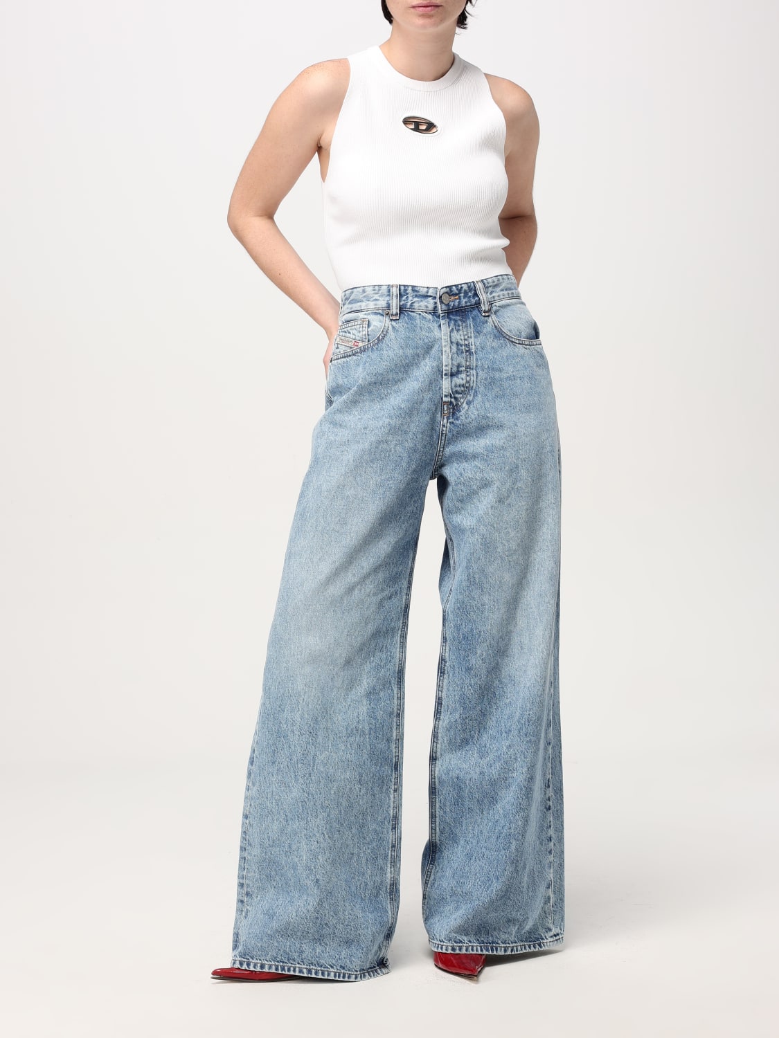 Tシャツ・カットソー DIESEL Woman T-Shirt White A174500DLAX 100 DIESEL: Top woman - White | Diesel t-shirt A174500DLAX