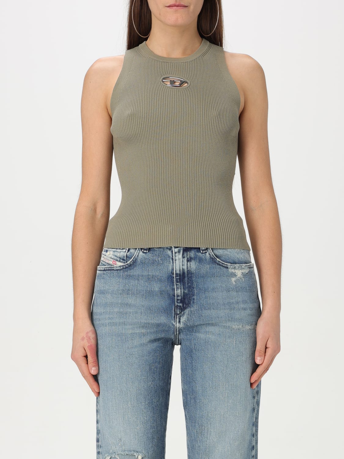 DIESEL ディーゼル Woman T-Shirt Grey A174500DLAX 5DR DIESEL: Top woman - Grey | Diesel t-shirt A174500DLAX online