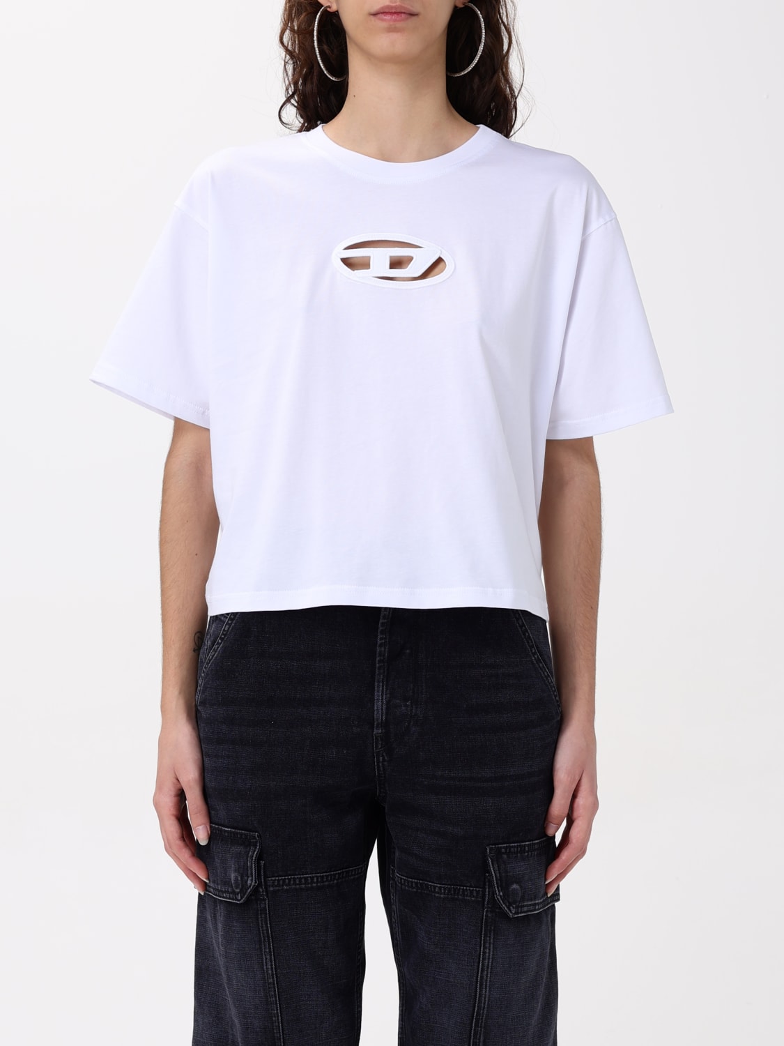Tシャツ・カットソー DIESEL Woman T-Shirt White 1 A150960NIAX 141A DIESEL：Tシャツ レディース - ホワイト | GIGLIO.COMオンライン