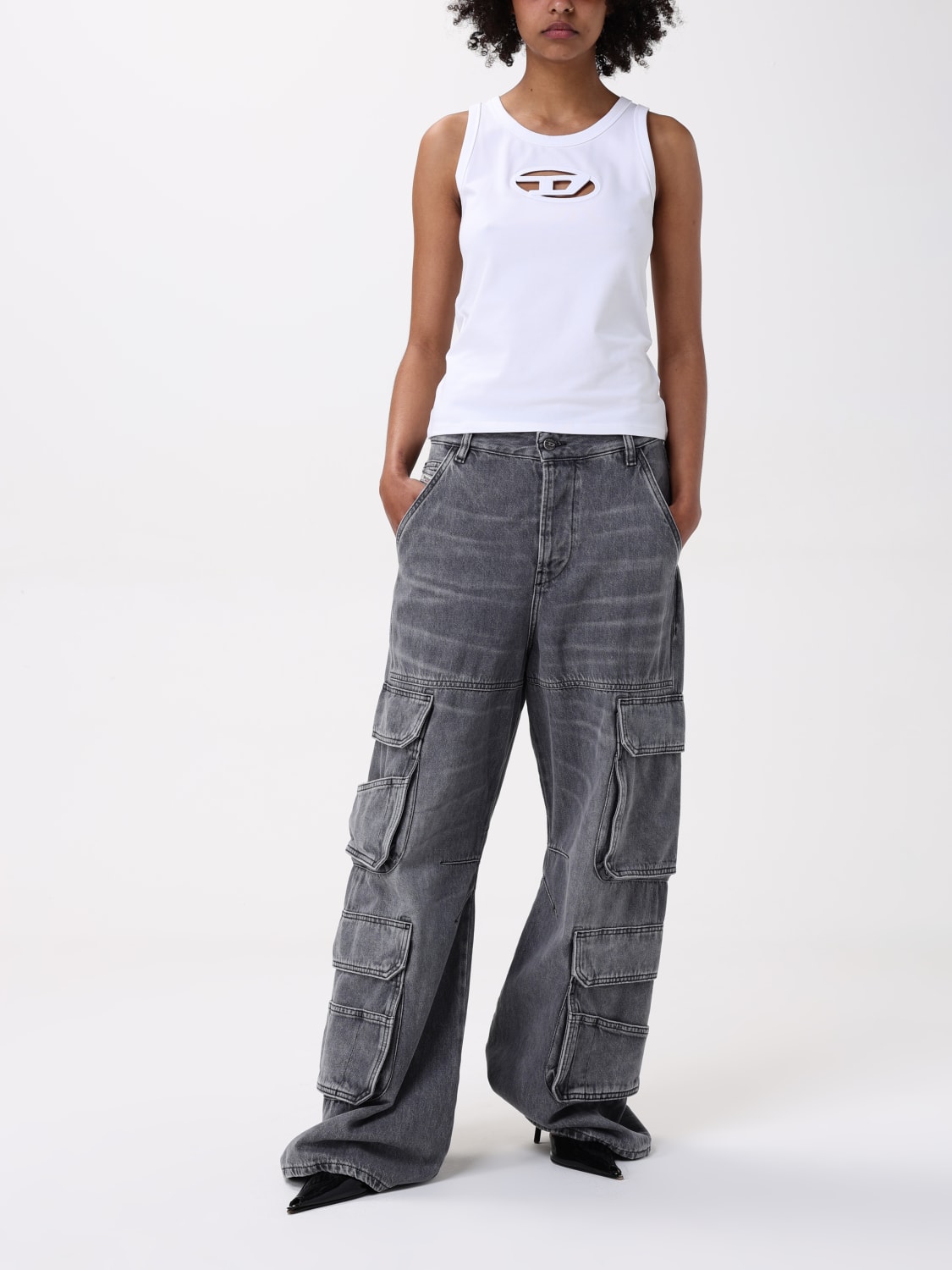 DIESEL CAMISETA: Top mujer Diesel, Blanco - Img 2