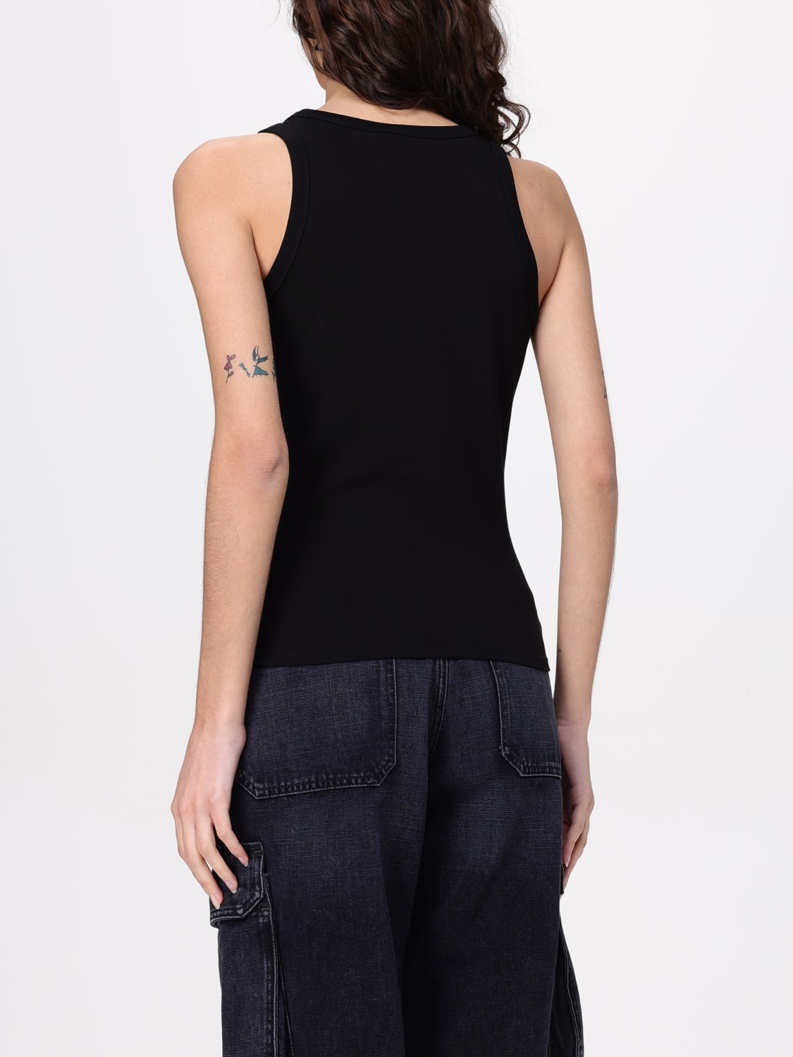 DIESEL T-SHIRTS: Canotta Diesel in cotone stretch con logo , Nero - Img 3