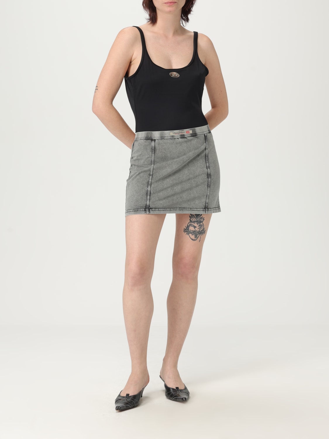 スカート DIESEL Woman Skirt Grey A176680NJBJ 02B DIESEL: Skirt woman - Grey | Diesel skirt A176680NJBJ online
