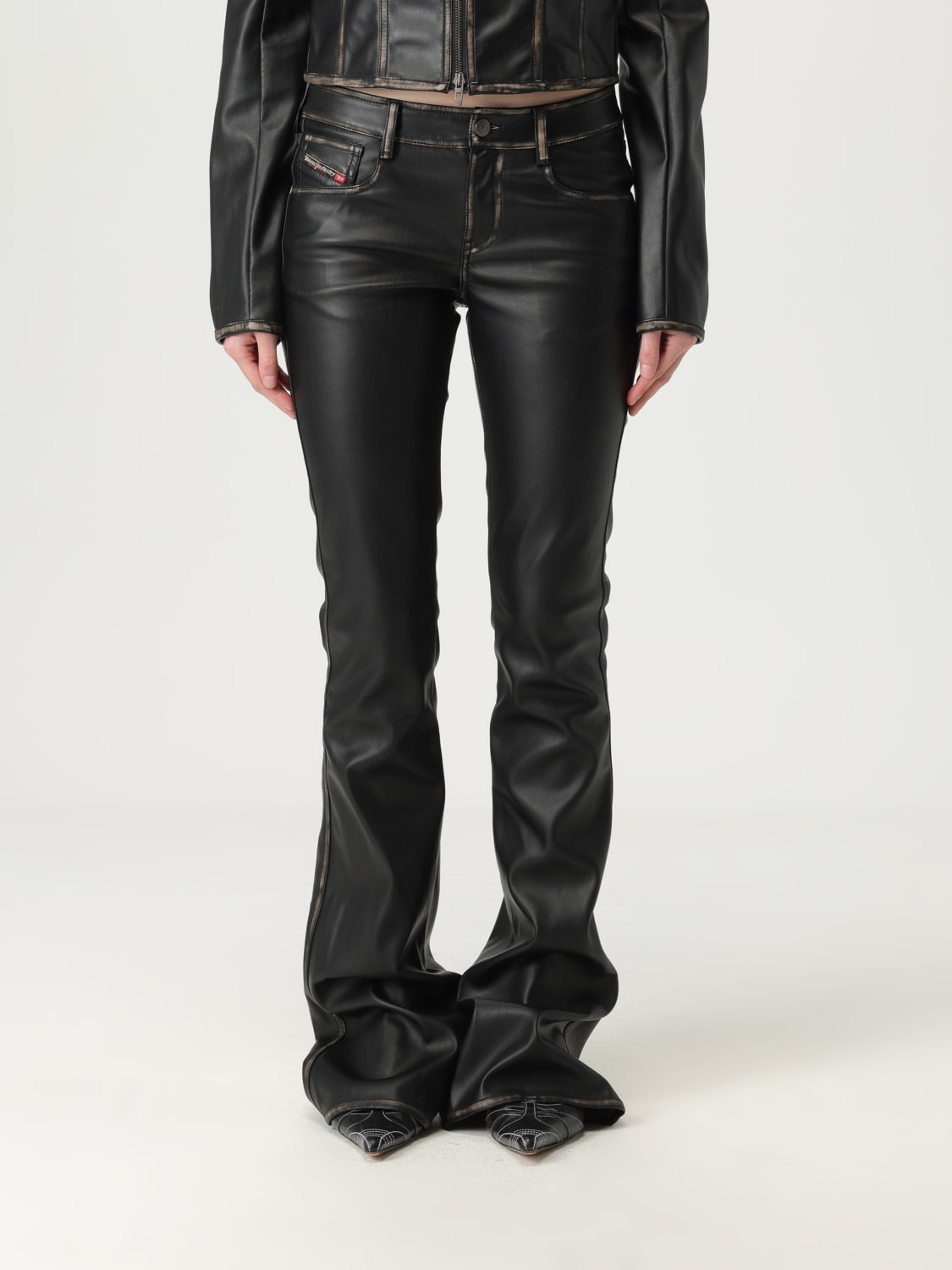 パンツ DIESEL Woman Pants Black A167010IKAR 900 Women's Faux leather five pocket pants | Black | Diesel