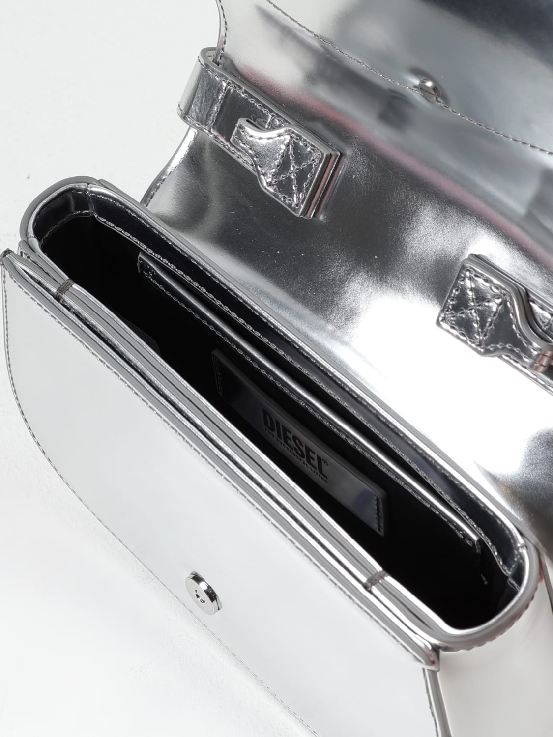 DIESEL: Shoulder bag woman - Silver | Diesel mini bag