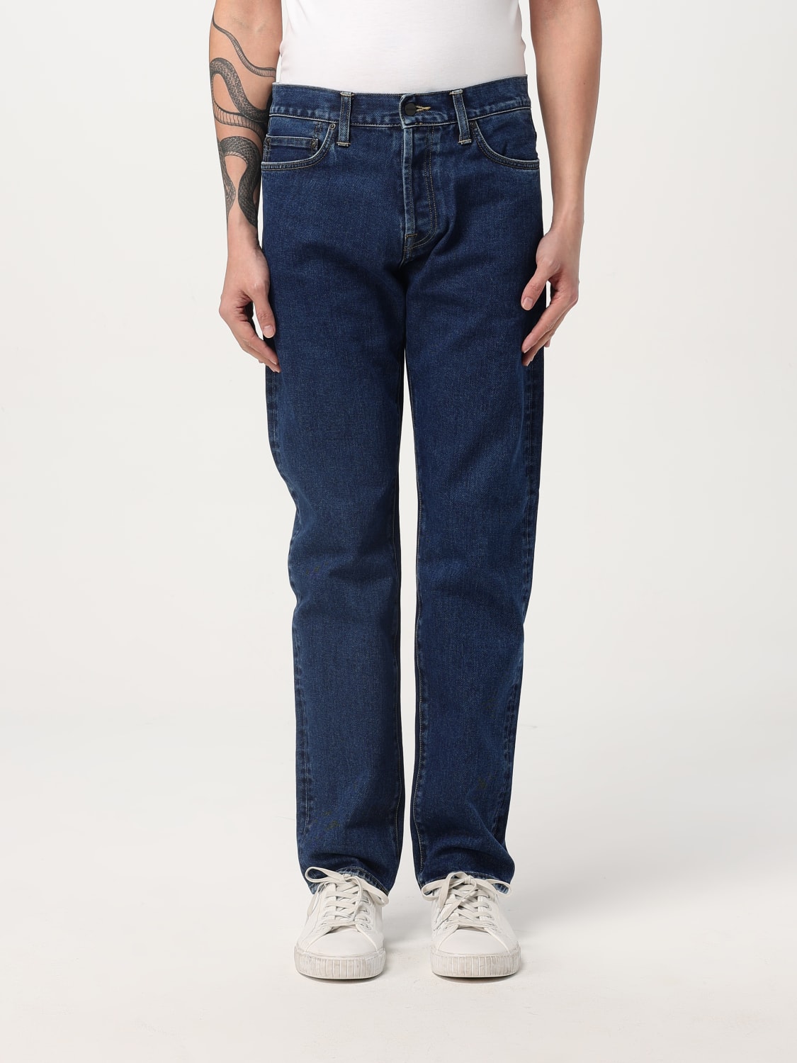 CARHARTT WIP PANTS: Carhartt WIP 5-pocket straight jeans, Blue - Img 1