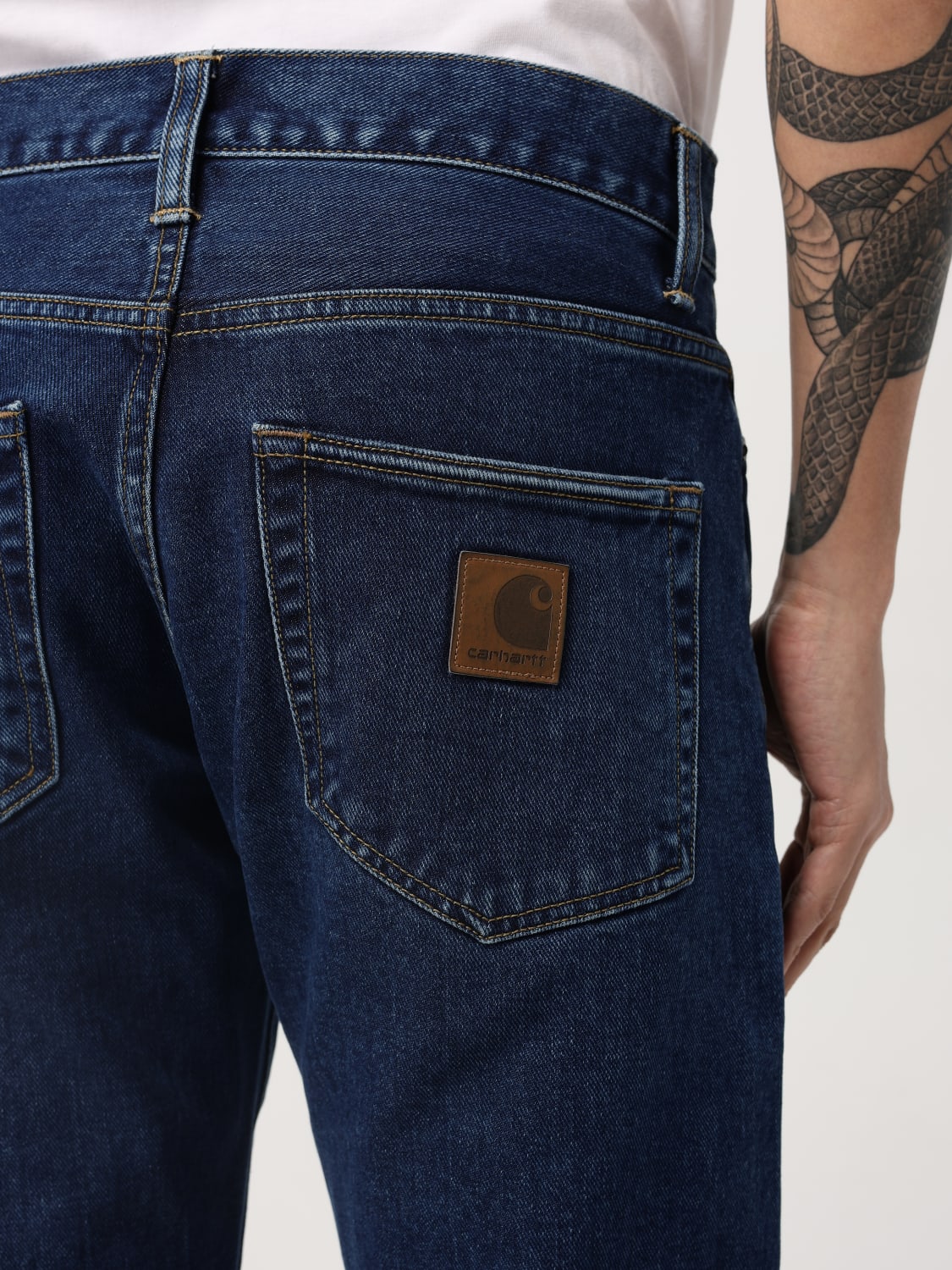 CARHARTT WIP PANTS: Carhartt WIP 5-pocket straight jeans, Blue - Img 3