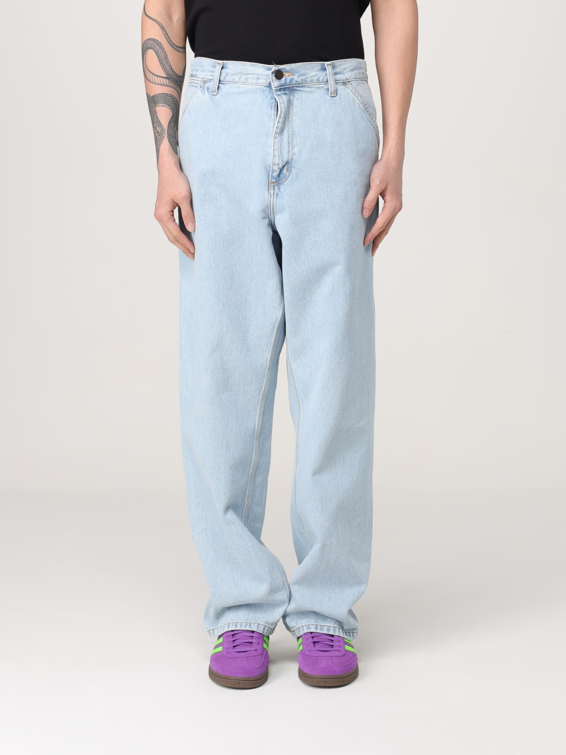 CARHARTT WIP PANTS: Carhartt WIP denim jeans, Blue - Img 1