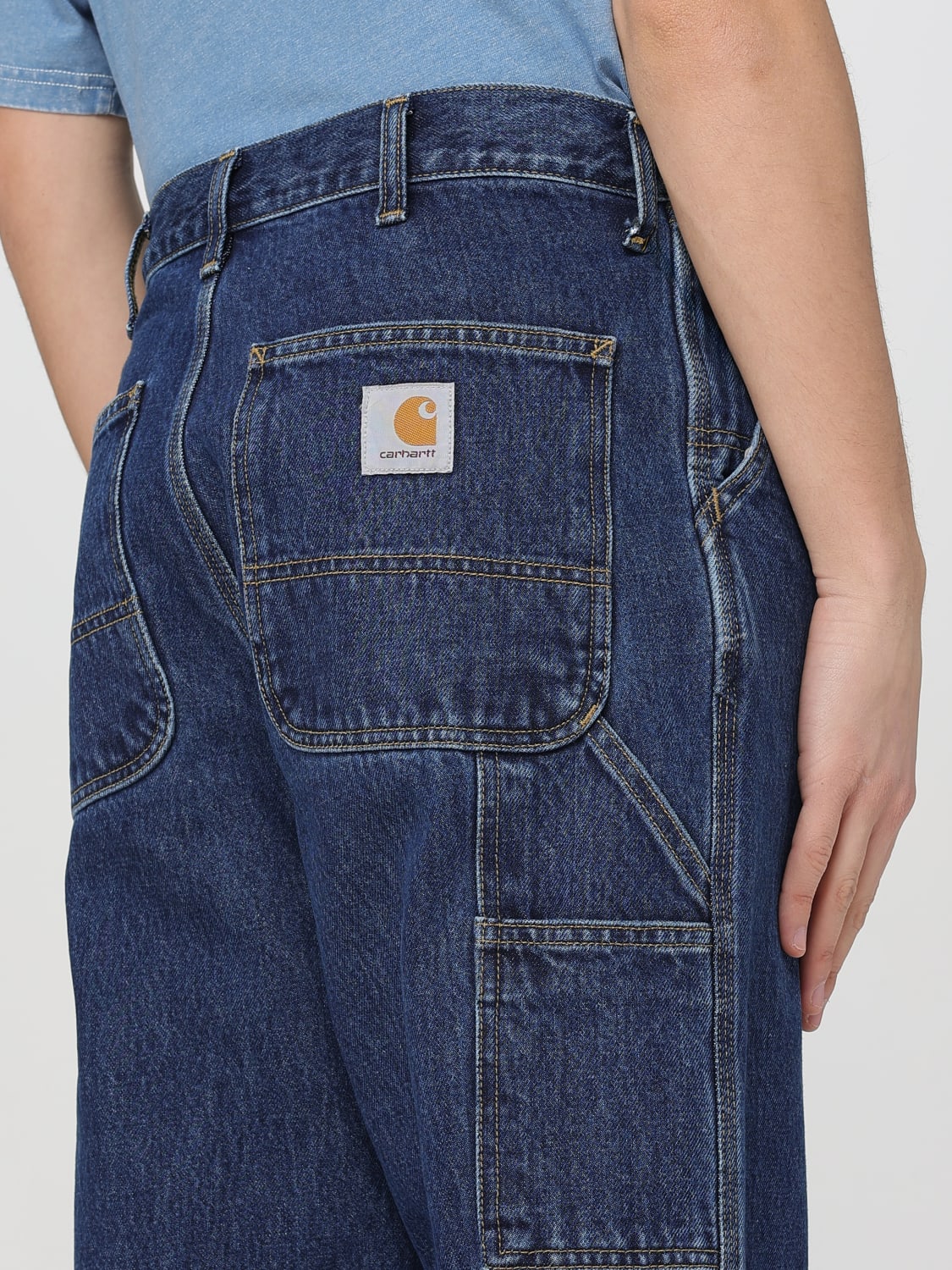 CARHARTT WIP PANTS: Carhartt WIP denim jeans, Blue 1 - Img 4