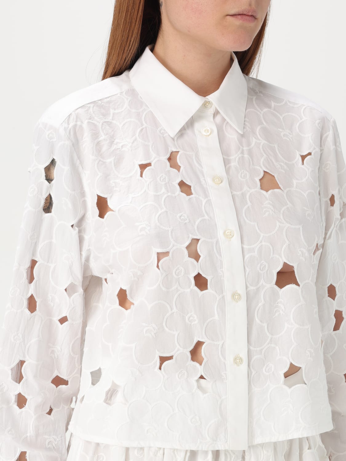 MSGM CAMICIA: Camicia MSGM in cotone , Bianco - Img 4