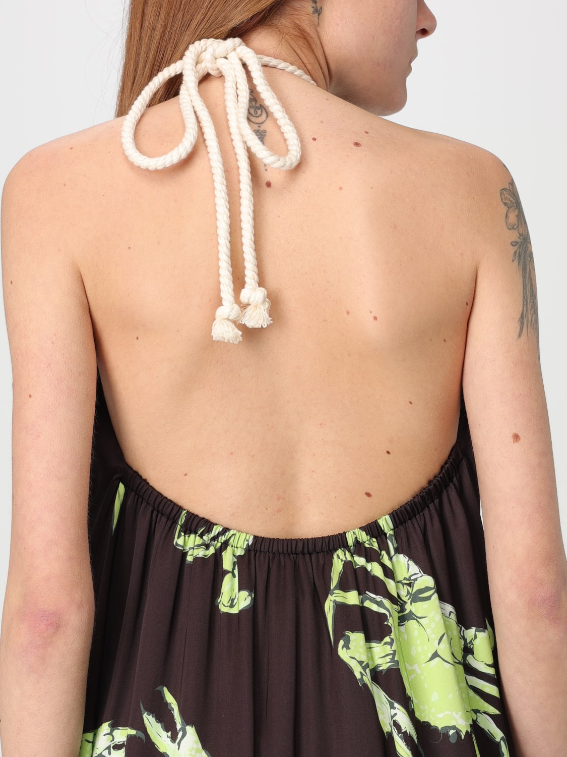 MSGM ABITO: Abito MSGM in viscosa stampata , Marrone - Img 3