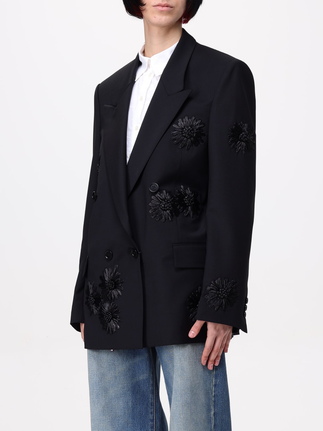アウターその他 MSGM Woman Blazer Blue 3841MDG03257112 88 MSGM Blazers for Women - Shop on FARFETCH