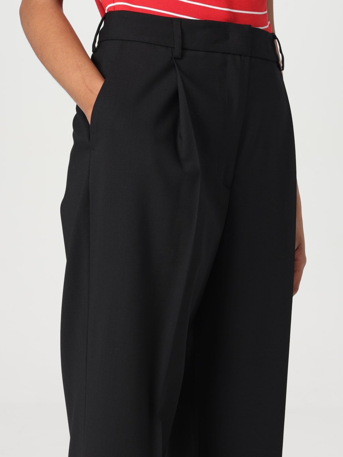 パンツ MSGM Woman Pants Black 3841MDP13257127 99 MSGM: Pants woman - Black | MSGM pants 3841MDP13257127