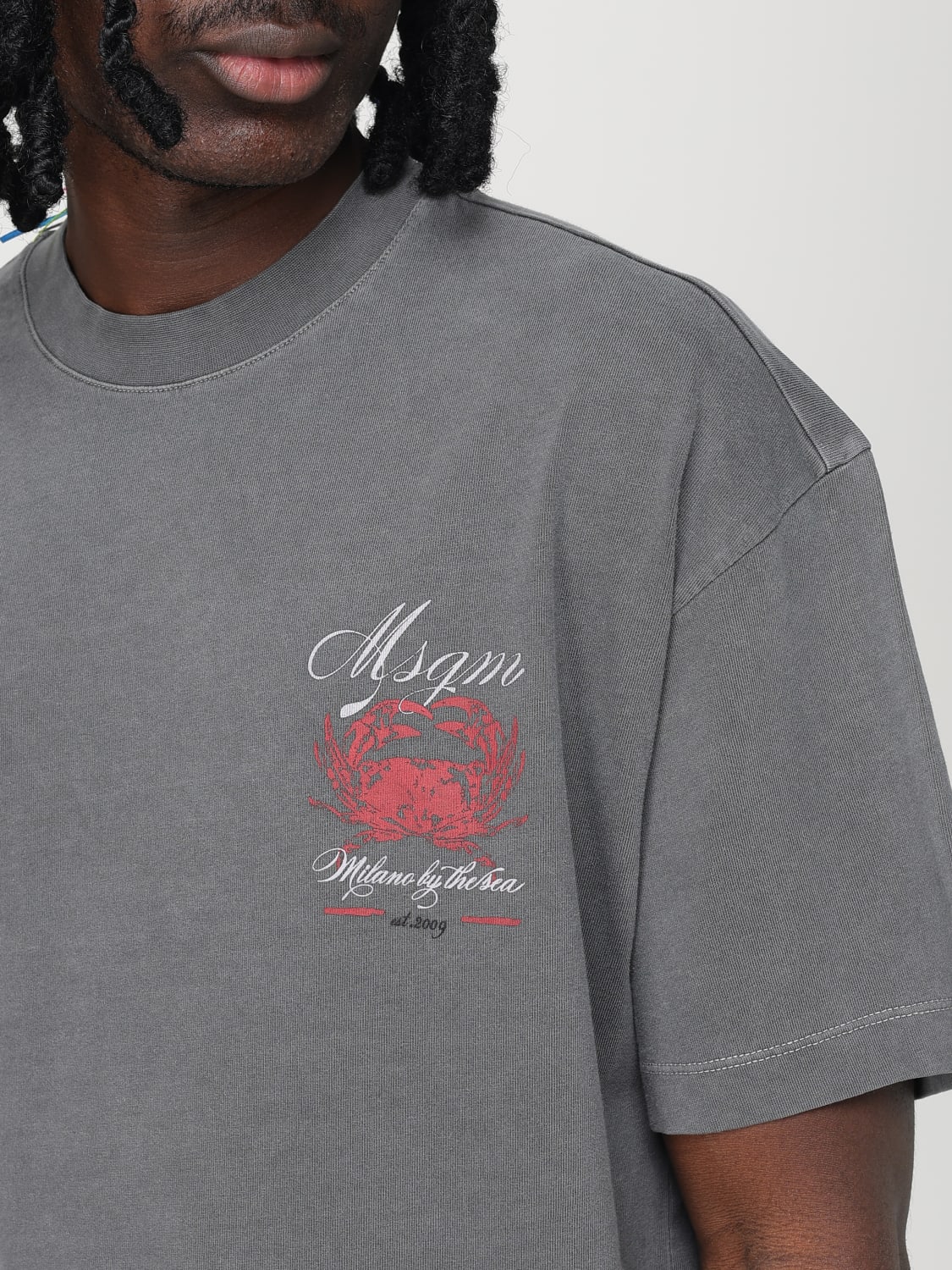 MSGM T-SHIRT: T-shirt men MSGM, Charcoal - Img 4