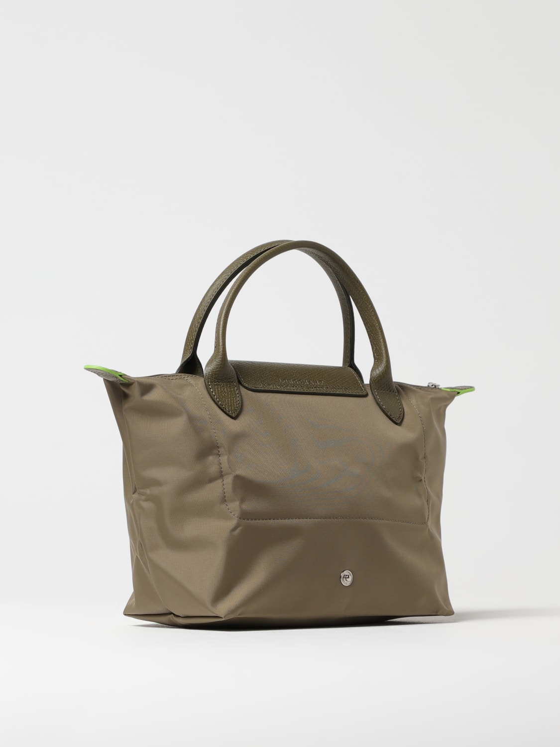 LONGCHAMP BORSA MINI: Borsa Le Pliage Longchamp in nylon e pelle a grana , Mastice - Img 2