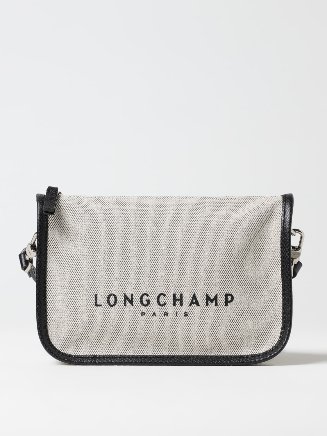 LONGCHAMP BORSA A TRACOLLA: Borsa a tracolla Essential Toile Longchamp in canvas e pelle , Naturale - Img 1