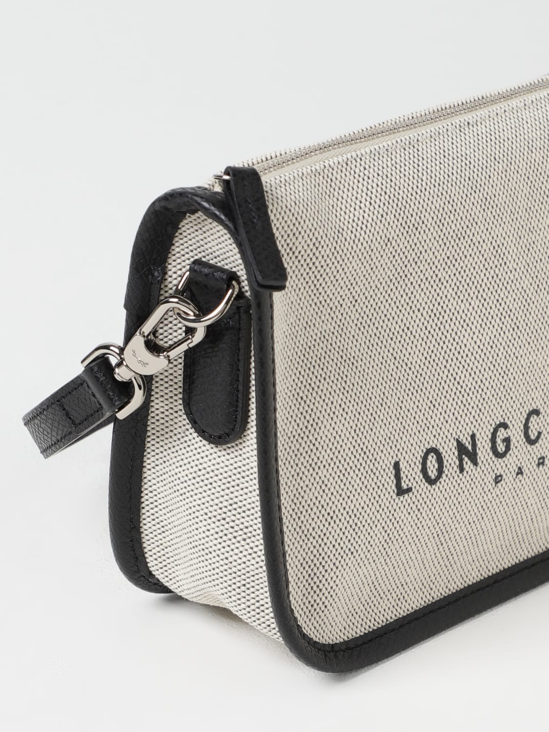 LONGCHAMP BORSA A TRACOLLA: Borsa a tracolla Essential Toile Longchamp in canvas e pelle , Naturale - Img 3