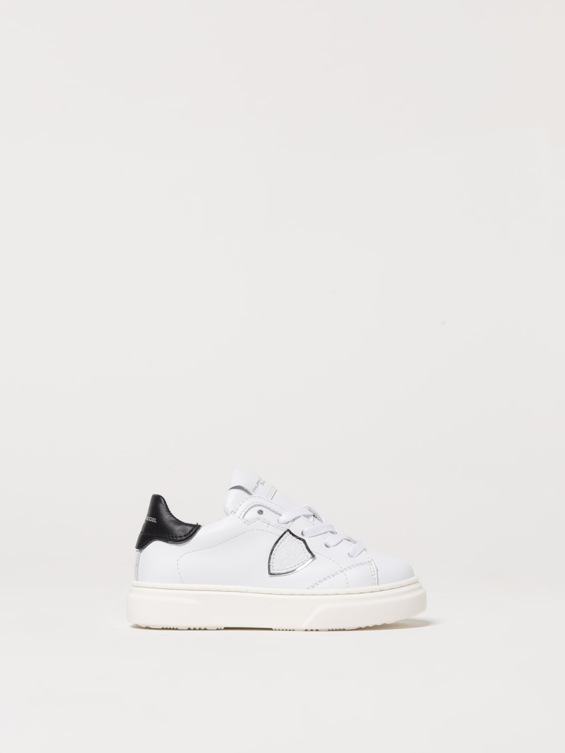PHILIPPE MODEL JUNIOR SNEAKERS: Sneakers Philippe Model Junior in pelle laminata , Bianco 1 - Img 1