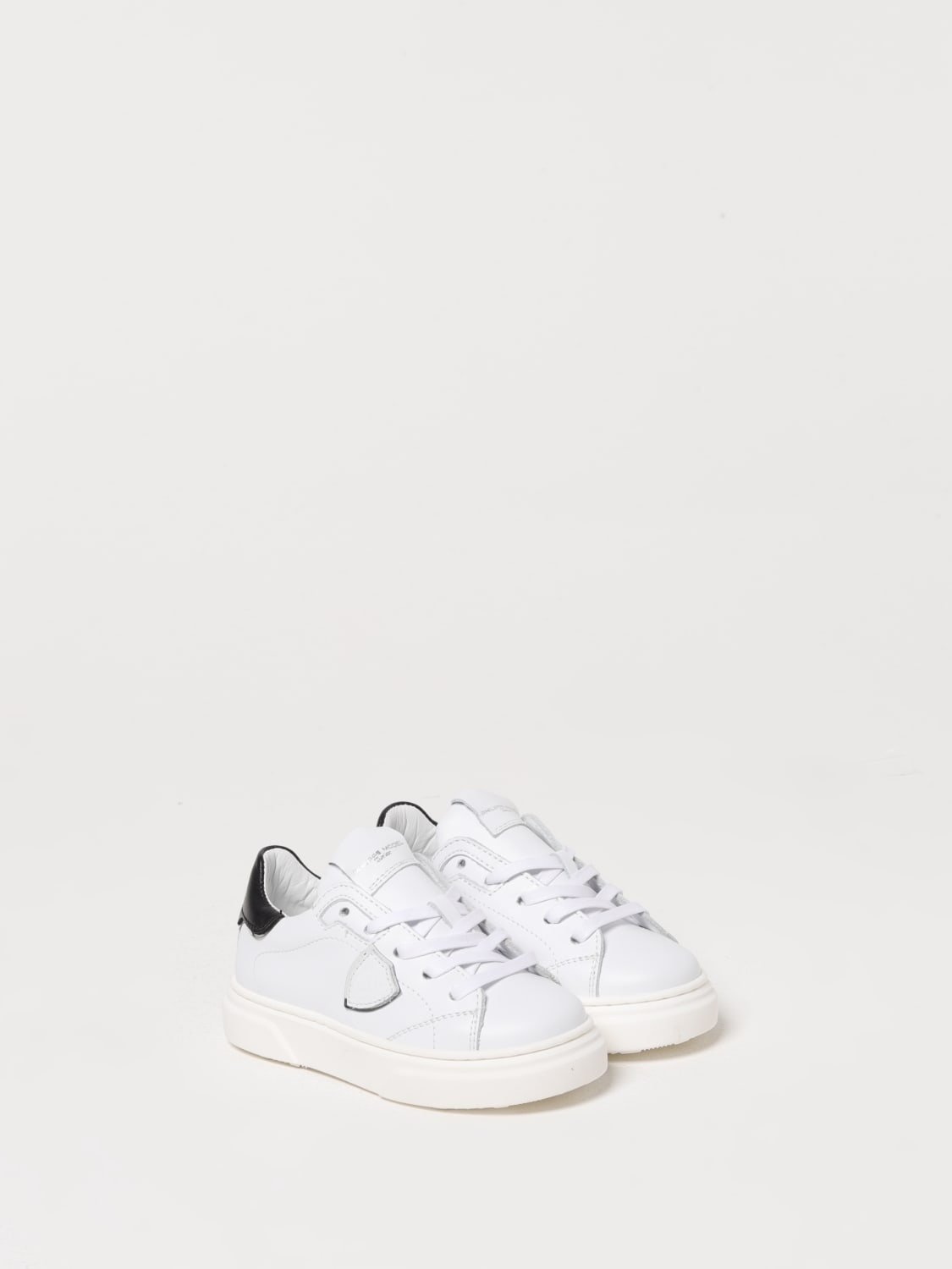 PHILIPPE MODEL JUNIOR SNEAKERS: Sneakers Philippe Model Junior in pelle laminata , Bianco 1 - Img 2