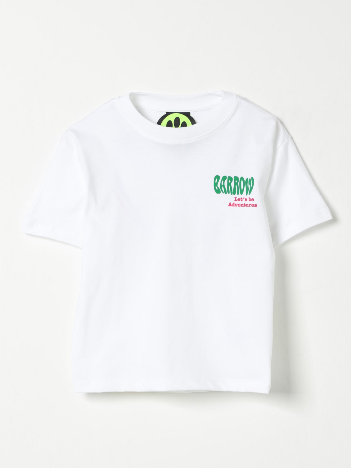 BARROW KIDS T-SHIRT: T-shirt in cotone con logo di strass e perle Barrow Kids, Bianco - Img 1
