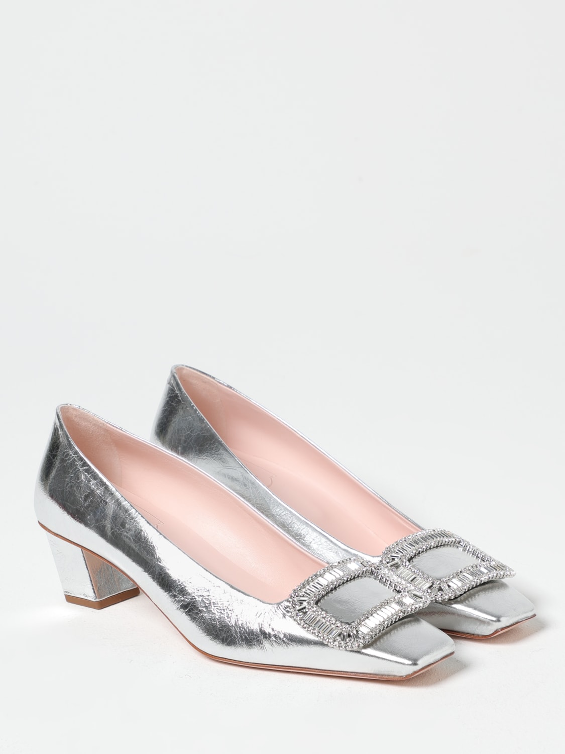 ROGER VIVIER DÉCOLLETÉ: Décolletés Belle Vivier in pelle Roger Vivier , Argento - Img 2