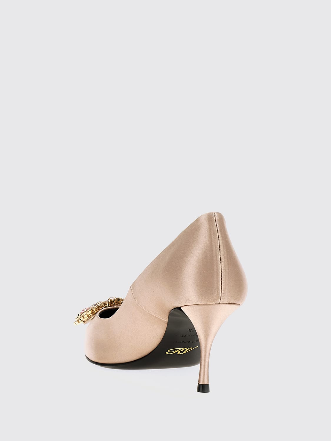ROGER VIVIER DÉCOLLETÉ: Décolleté Roger Vivier in raso con fibbia gioiello , Rosa - Img 3