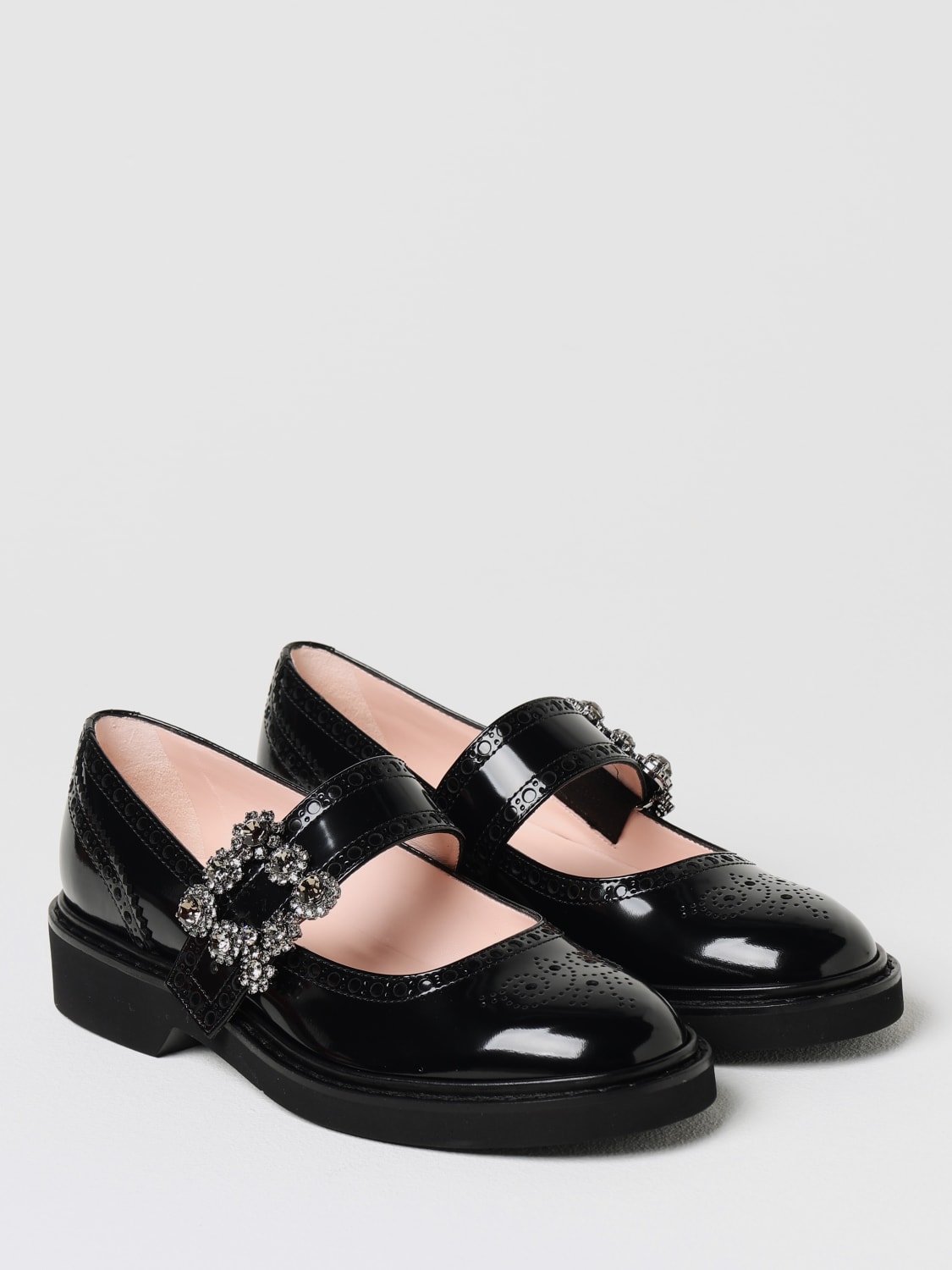 フラットシューズ ROGER VIVIER Woman Ballet flats Black RVW00740520RS0 B999 Belle Vivier Ballerinas in satin Black Woman