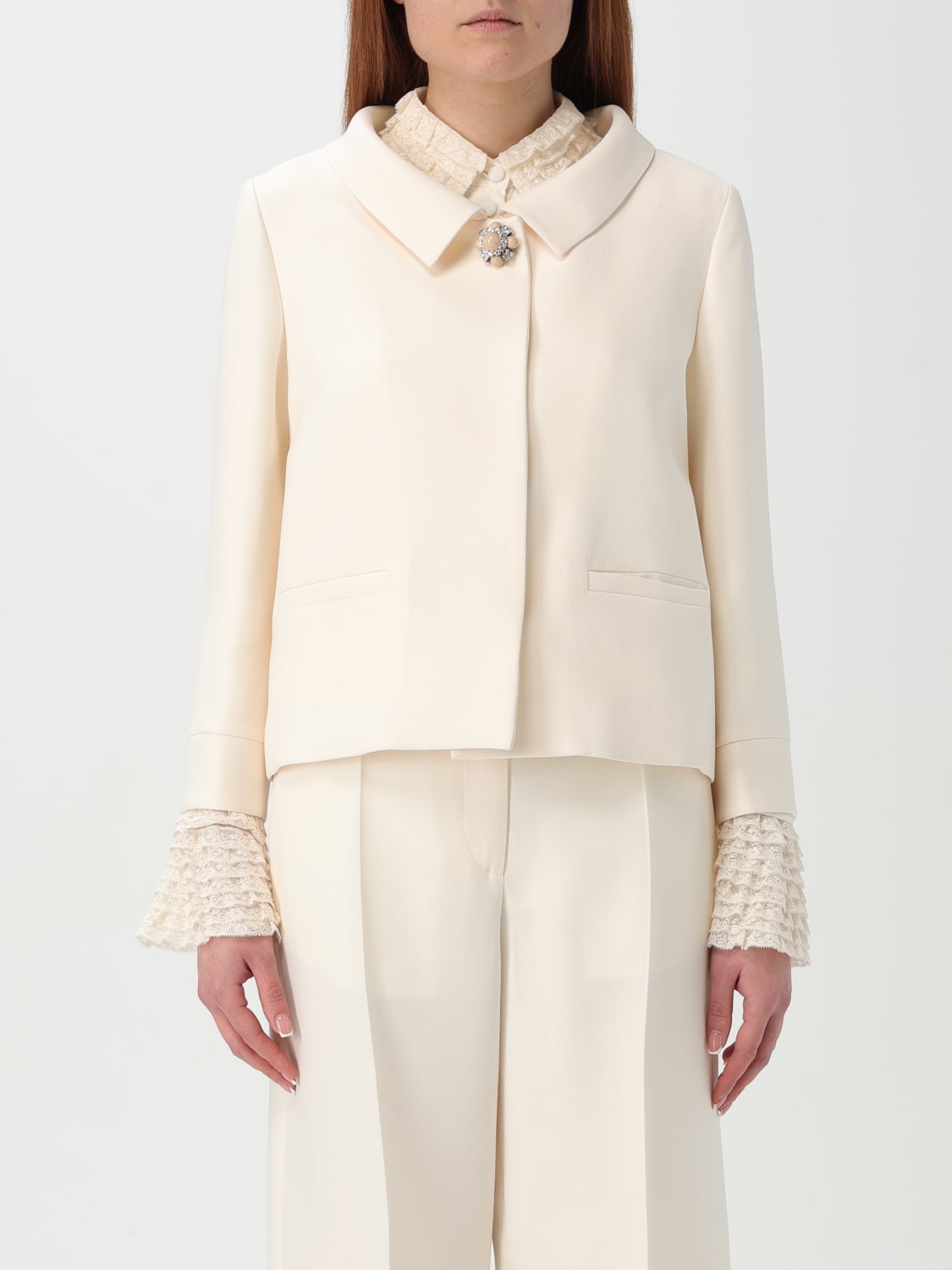 アウターその他 VALENTINO Woman Blazer Yellow 6B3CE4101CF ET5 VALENTINO: Blazer woman - Yellow Cream | Valentino jacket